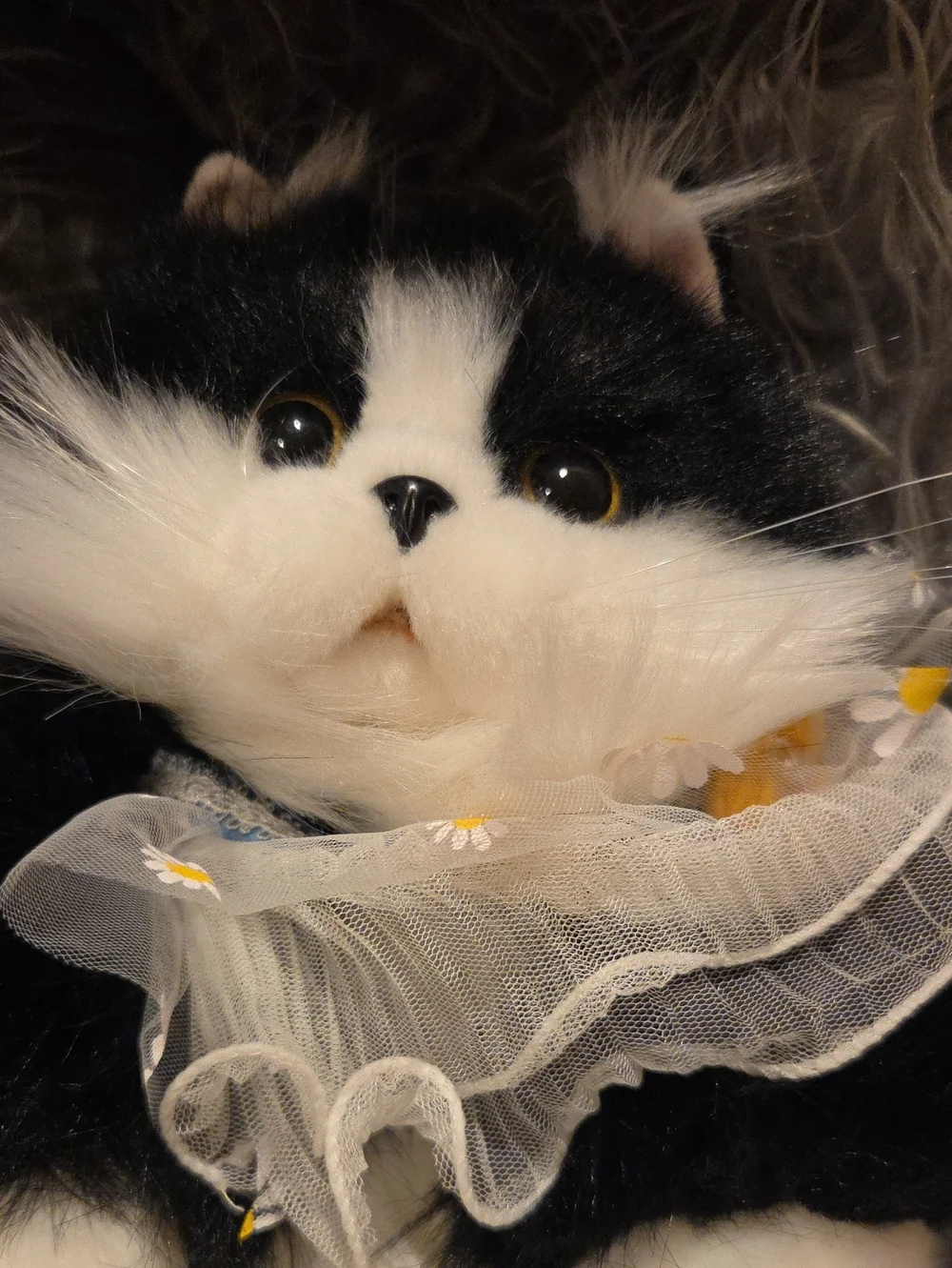 Chongker Plush Lifelike Bag Fluffy Realistic Cat Shape Backpack Kawaii Tuxedo.